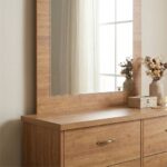 Zirco 6-Drawer Dresser with Mirror-Brown Oak-With 2-Year Warranty