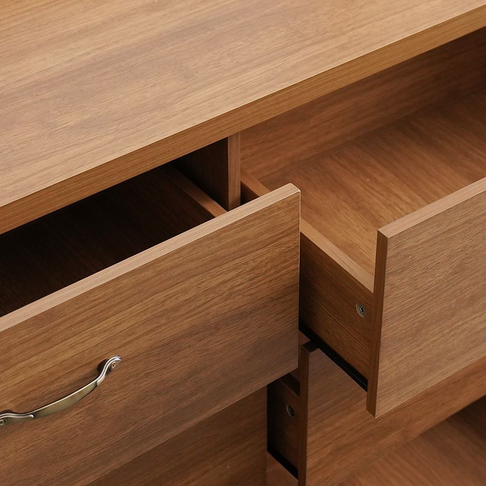 Zirco 6-Drawer Dresser with Mirror-Brown Oak-With 2-Year Warranty - Image 4