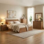 Zirco 6-Drawer Dresser with Mirror-Brown Oak-With 2-Year Warranty