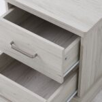 Zirco 2-Drawer Night Stand-White Oak-With 2-Year Warranty