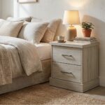 Zirco 2-Drawer Night Stand-White Oak-With 2-Year Warranty