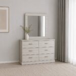 Zirco 6-Drawer Dresser with Mirror-White Oak-With 2-Year Warranty