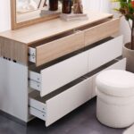 Frazer Dresser with Mirror-White/Natural oak