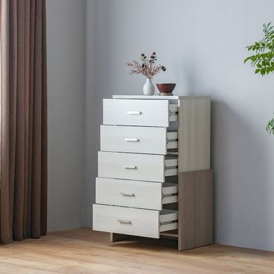 Barney Chest of 5 Drawers - Beige/Brown - With 2-Year Warranty - Image 5