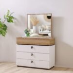 Sacramento Dresser with Mirror-Beige/Oak-With 2-Year Warranty