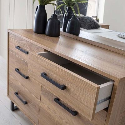 Norden Dresser with Mirror-African Walnut-With 2-Year Warranty - Image 3