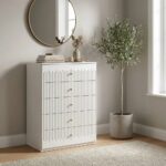 Naples 5-Drawer Chest Cabinet-Beige/Stone-With 2-Year Warranty