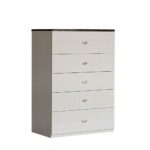 Naples 5-Drawer Chest Cabinet-Beige/Stone-With 2-Year Warranty