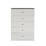 Naples 5-Drawer Chest Cabinet-Beige/Stone-With 2-Year Warranty