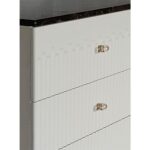 Naples 5-Drawer Chest Cabinet-Beige/Stone-With 2-Year Warranty