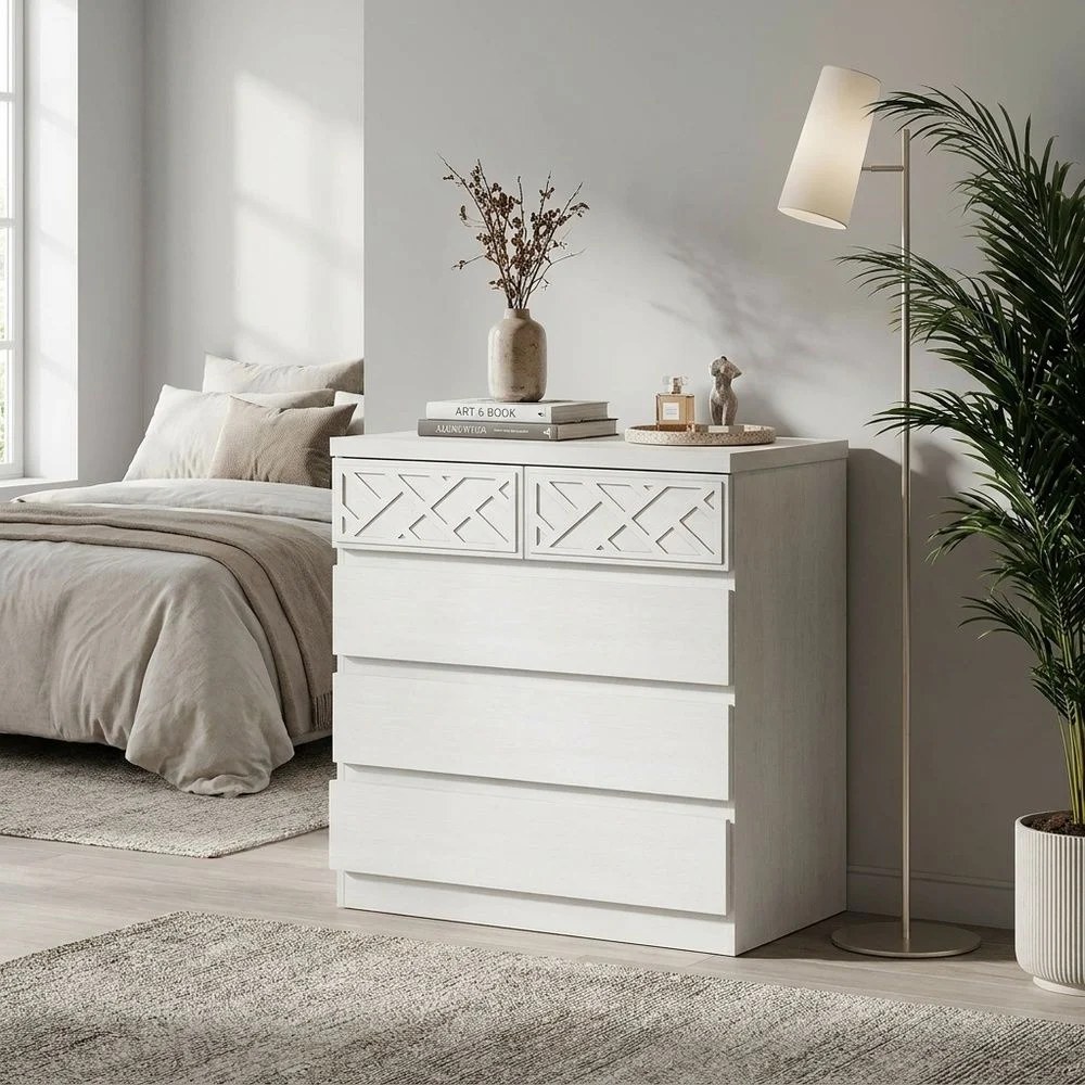 Casablanca Chest Of 5 Drawers-White Oak