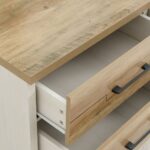 Swann 6-Drawer Master Dresser with Mirror - Summer Oak/Pearl White - With 2-Year Warranty