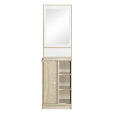 Kinder 1-Door Open Shelf Tall Dresser with Mirror-White & Sonoma Oak-With 2-Year Warranty - Image 2