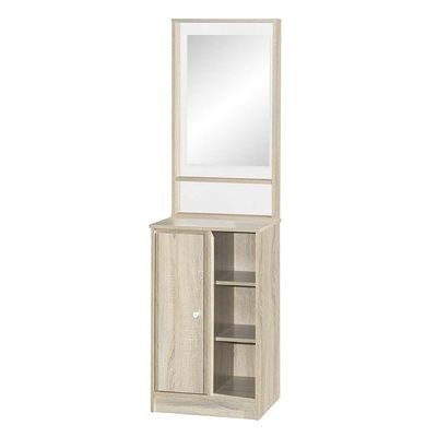 Kinder 1-Door Open Shelf Tall Dresser with Mirror-White & Sonoma Oak-With 2-Year Warranty - Image 4