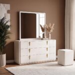 Lintell Dresser With Mirror And Stool - Cream