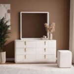 Lintell Dresser With Mirror And Stool - Cream