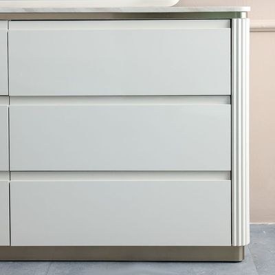 Ashton Dresser With Mirror And Stool-Beige/Brushed Gold - Image 2