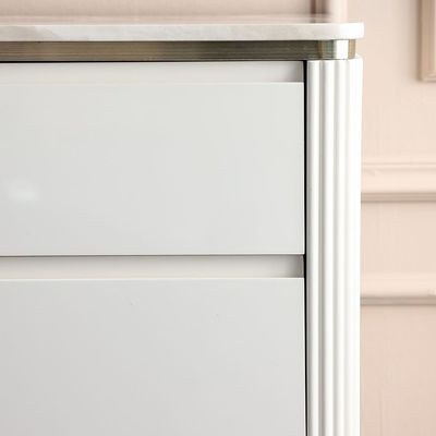Ashton Chest of 5 Drawers - Beige/Brushed Gold - With 2-Year Warranty - Image 2
