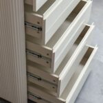 Ashton Chest of 5 Drawers - Beige/Brushed Gold - With 2-Year Warranty