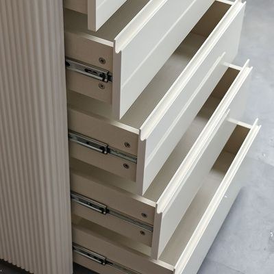 Ashton Chest of 5 Drawers - Beige/Brushed Gold - With 2-Year Warranty - Image 4
