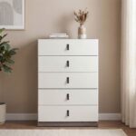 Trevor Chest Of 5 Drawer - Beige/L. Grey