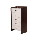 Alhamra 5 Drawer Chest Cabinet-D.Brown/White/Green
