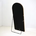 Halen Floor Mirror with Tri-Color LED Lights & Touch Screen Button - Gold - With 2-Year Warranty
