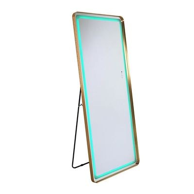 Oakleaf Floor Mirror with RGB LED Lights + Bluetooth Speaker & Touch Screen Button - Gold - With 2-Year Warranty - Image 5