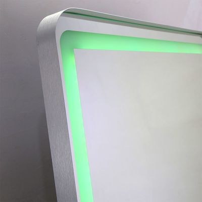 Oakleaf Floor Mirror with RGB LED Lights + Bluetooth Speaker & Touch Screen Button - Silver - With 2-Year Warranty - Image 4