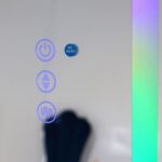 Alric Floor Mirror with Multi-color RGB LED Lights + Bluetooth Speaker & Touch Screen Button-White-With 2-Year Warranty