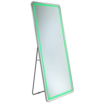 AIric Floor Mirror with Multi-color RGB LED Lights + Bluetooth Speaker & Touch Screen Button - Silver - With 2-Year Warranty - Image 3