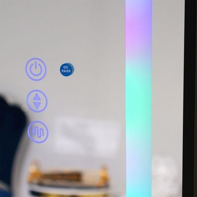 AIric Floor Mirror with Multi-color RGB LED Lights + Bluetooth Speaker & Touch Screen Button - Black - With 2-Year Warranty - Image 3