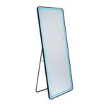 AIric Floor Mirror with Multi-color RGB LED Lights + Bluetooth Speaker & Touch Screen Button - Black - With 2-Year Warranty