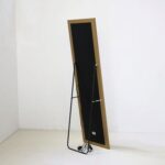 Hensley Floor Mirror with Tri-Color LED Lights & Touch Screen Button - Gold - With 2-Year Warranty