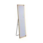 Hensley Floor Mirror with Tri-Color LED Lights & Touch Screen Button - Gold - With 2-Year Warranty