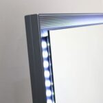 Hensley Floor Mirror with Tri-Color LED Lights & Touch Screen Button - Grey - With 2-Year Warranty