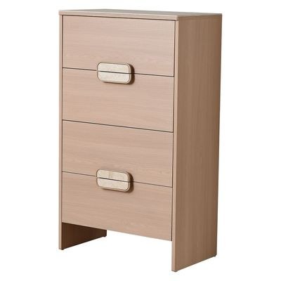 Travvy Chest of 4 Drawers with Travertine Stone Top-Dark Beige-With 3-Year Warranty - Image 4
