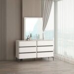 Santelmo 6 Drawer Dresser with Mirror-HG Light Beige