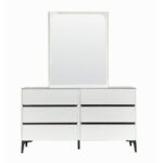 Santelmo 6 Drawer Dresser with Mirror-HG Light Beige