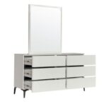 Santelmo 6 Drawer Dresser with Mirror-HG Light Beige
