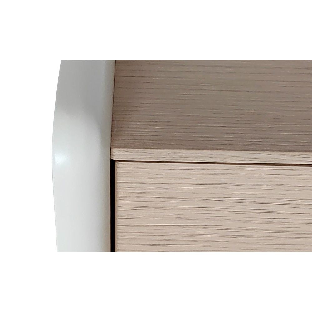 V2 Brita 6 Drawer Dresser Mirror with Storage-Beige/White Oak - Image 5