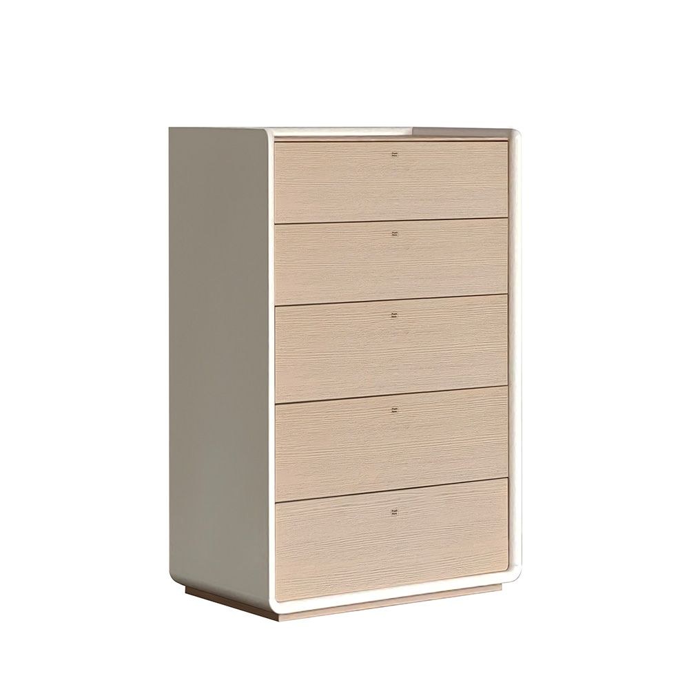 V2 Brita 5 Drawers Chest Cabinet-Beige/White Oak - Image 2