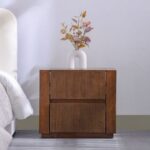 Zenia 2-Drawer Solid Wood Nightstand - Dark Brown - With 2-Year Warranty