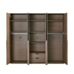 Allison 6-Door Wardrobe with Mirror and Drawers - Natural Oak - With 2-Year Warranty