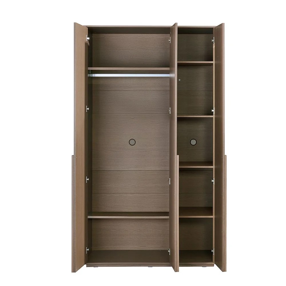 Allison 3 Door Wardrobe With Mirror- Natural Oak - Image 3