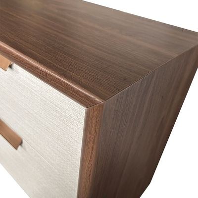 Terakkai 2 Drawer Night Stand-Walnut/Beige/Bronze - Image 5