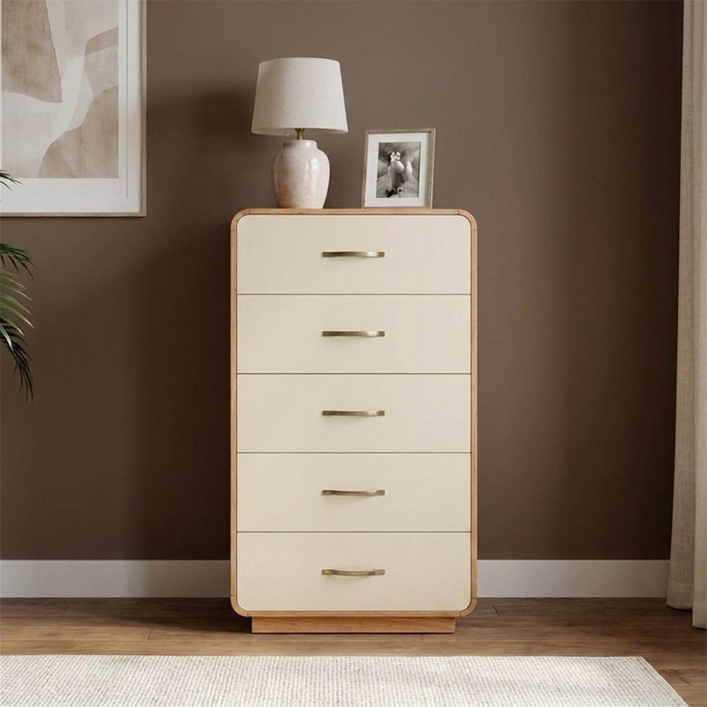 Nordomi Chest of 5 Drawers - Beige/Natural - With 2-Year Warranty - Image 2