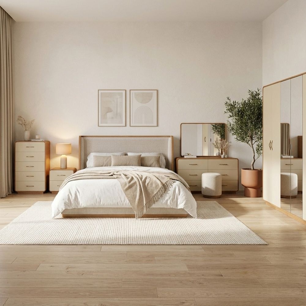Nordomi 2-Drawer Nightstand - Beige/Natural - With 2-Year Warranty - Image 4