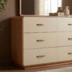 Nordomi 6-Drawer Dresser with Mirror with Stool - Beige/Natural - With 2-Year Warranty