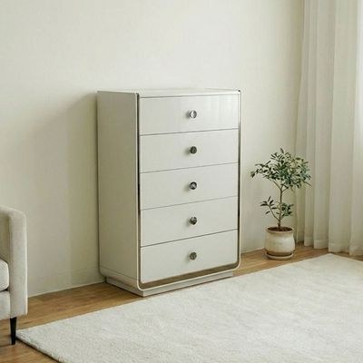 Fijiri Chest of 5 Drawers - Grey - With 2-Year Warranty